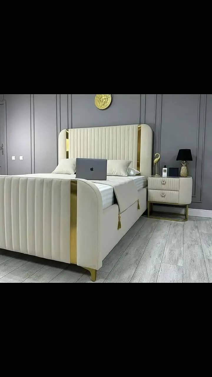 bed/double bed/ king size bed / poshish bed / bed dressing side tables 7