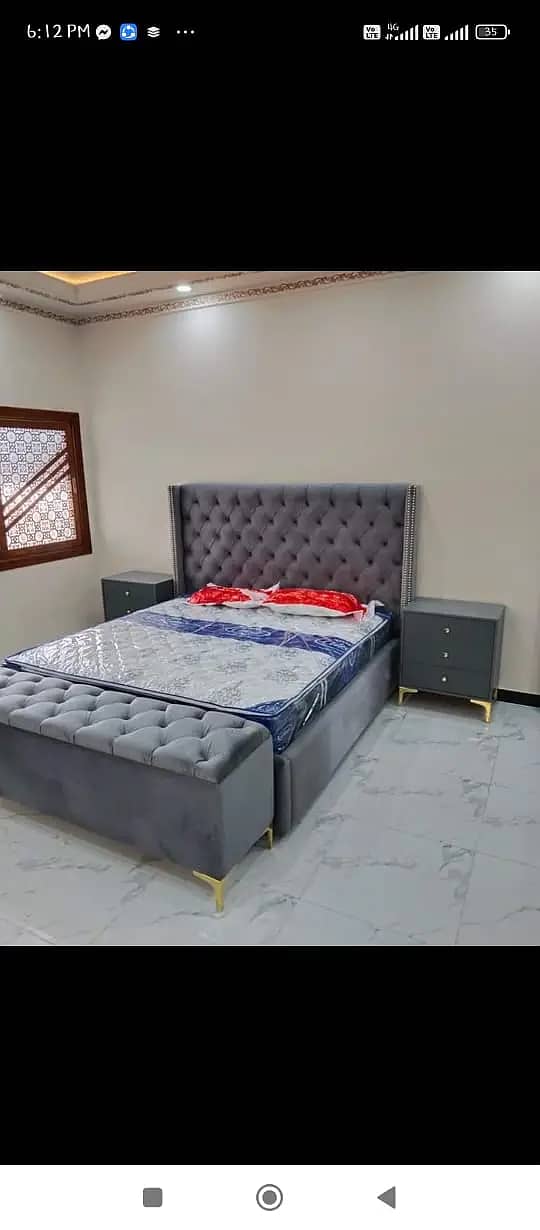 bed/double bed/ king size bed / poshish bed / bed dressing side tables 8