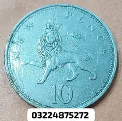 10  new pence D. G. REG. F. D. 1968