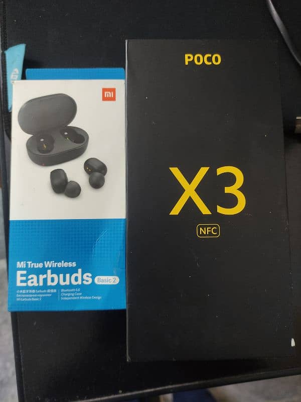 Poco X3 nfc with box and eardots 0