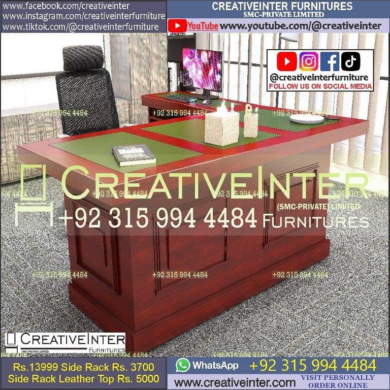 Modern Executive Office Table L Shape Desk Staff CEO Working Chair 3