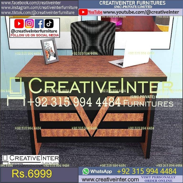 Modern Executive Office Table L Shape Desk Staff CEO Working Chair 12