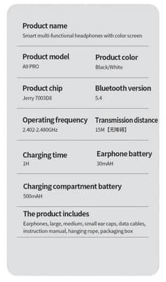 A9 pro touch screen wireless Airpods