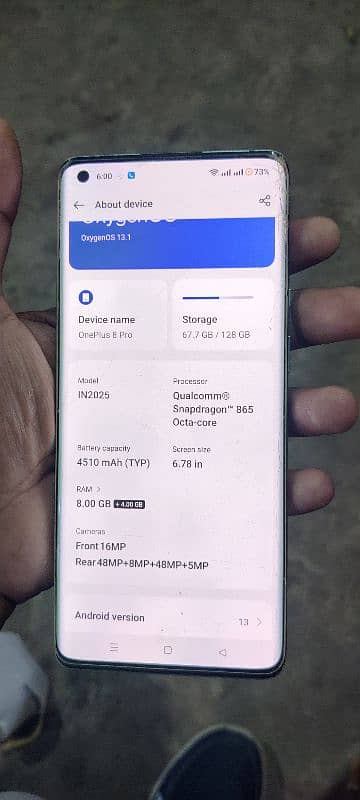 one plus 8 pro 8gb 128gb read add 11