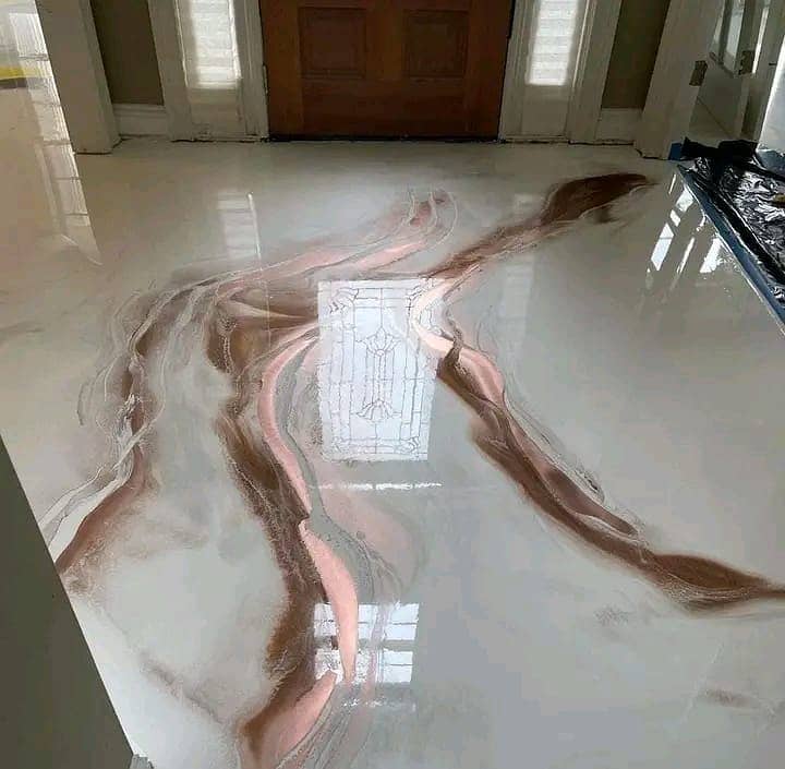 Epoxy flooring Services || Waterfalls making  Relief Art services 4