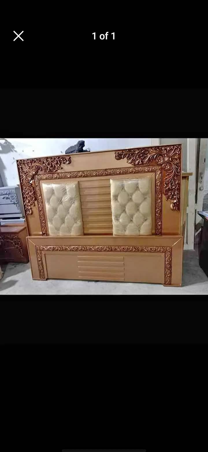 Bed/Double bed/single bed/king size bed/wood bed/poshish bed/Furniture 19