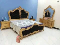 Bed/Double bed/chinioti style bed/king size bed/wooden bed/poshish bed