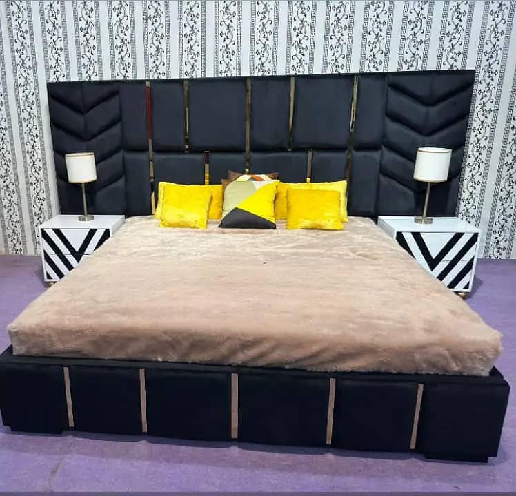 Bed/Double bed/single bed/king size bed/wood bed/poshish bed/Furniture 3