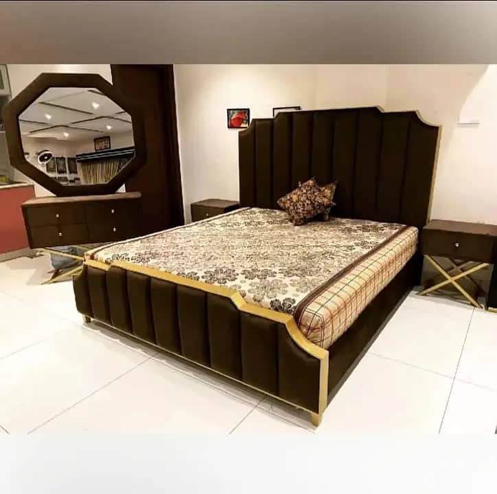 Bed/Double bed/single bed/king size bed/wood bed/poshish bed/Furniture 4