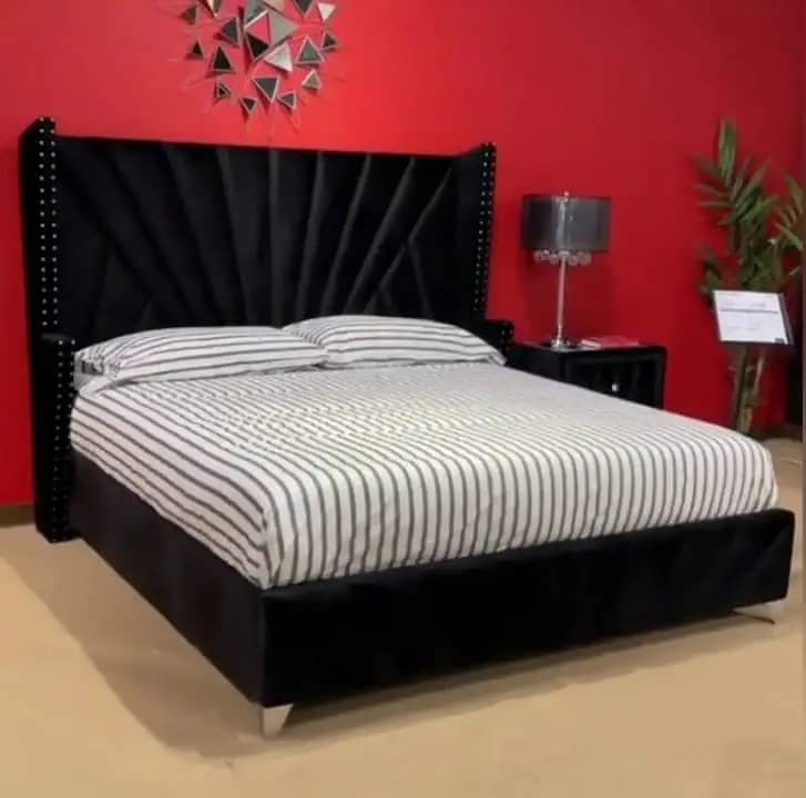 Bed/Double bed/single bed/king size bed/wood bed/poshish bed/Furniture 6