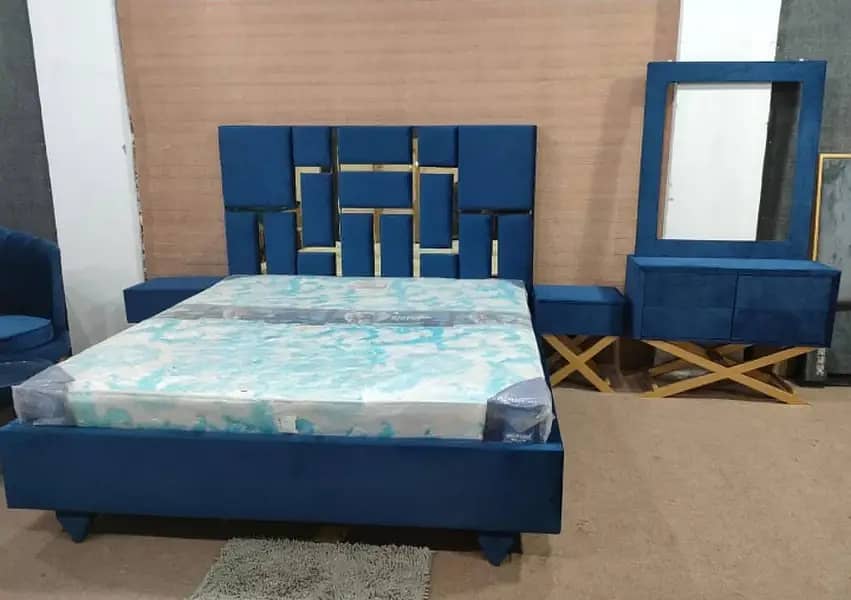 Bed/Double bed/single bed/king size bed/wood bed/poshish bed/Furniture 9