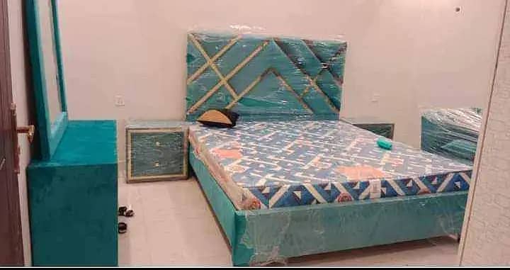 Bed/Double bed/single bed/king size bed/wood bed/poshish bed/Furniture 11