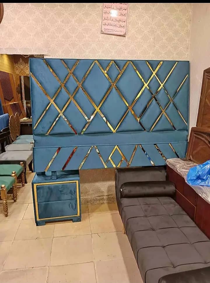 Bed/Double bed/single bed/king size bed/wood bed/poshish bed/Furniture 18