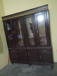 show case bartan almari wooden