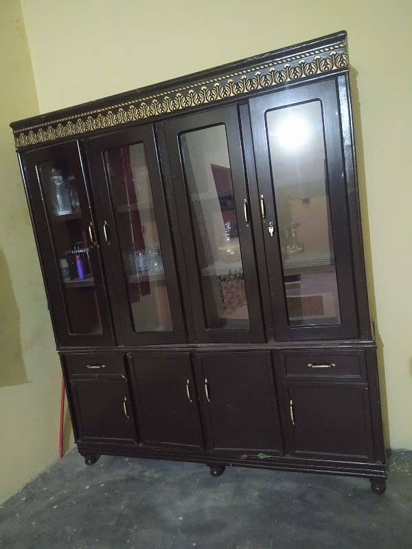 show case bartan almari wooden 0