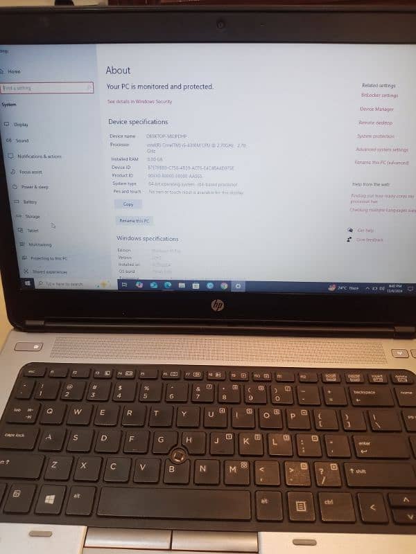 Hp Probook i5 4th generation 8GB 256Gb SSD 2