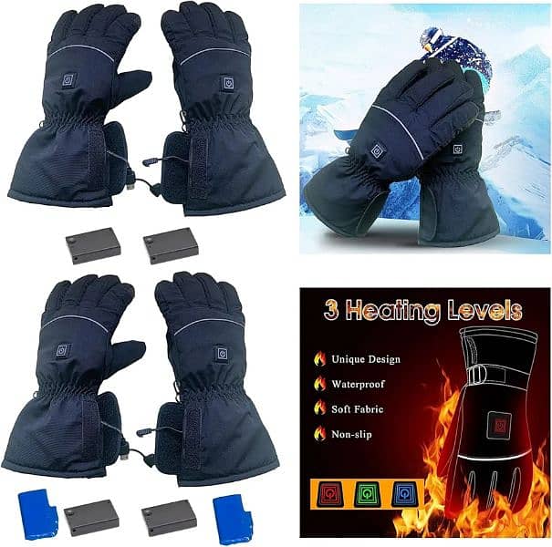 Electric Rechargeable Battery Heating Gloves warm heated Gloves 7