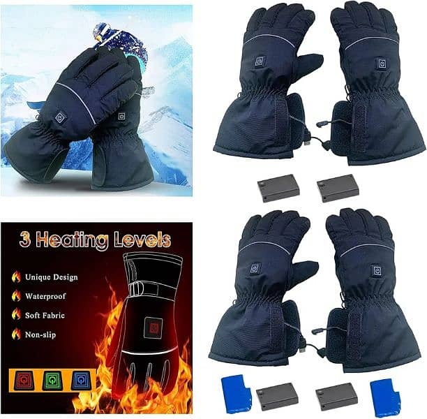 Electric Rechargeable Battery Heating Gloves warm heated Gloves 8