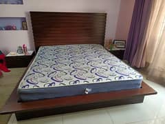 Brown Wooden Bed and Dressing Table