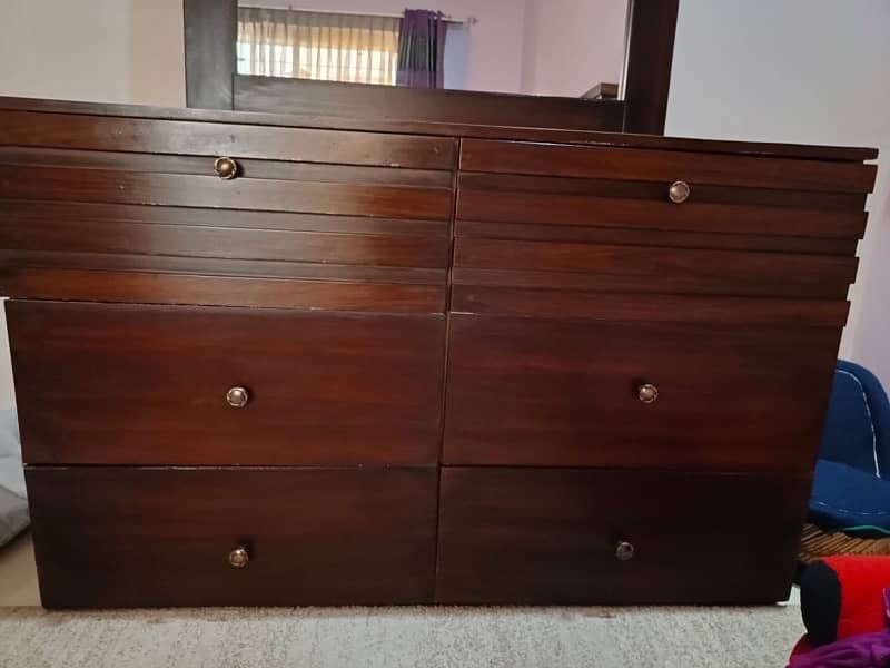 Brown Wooden Bed and Dressing Table 4