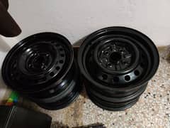 Japanese steel rims with wheel chups