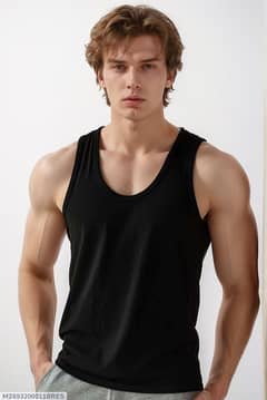 Gym Vest For Mens|Pure Cotton Slim n Fit  Mens Black Gym Vest