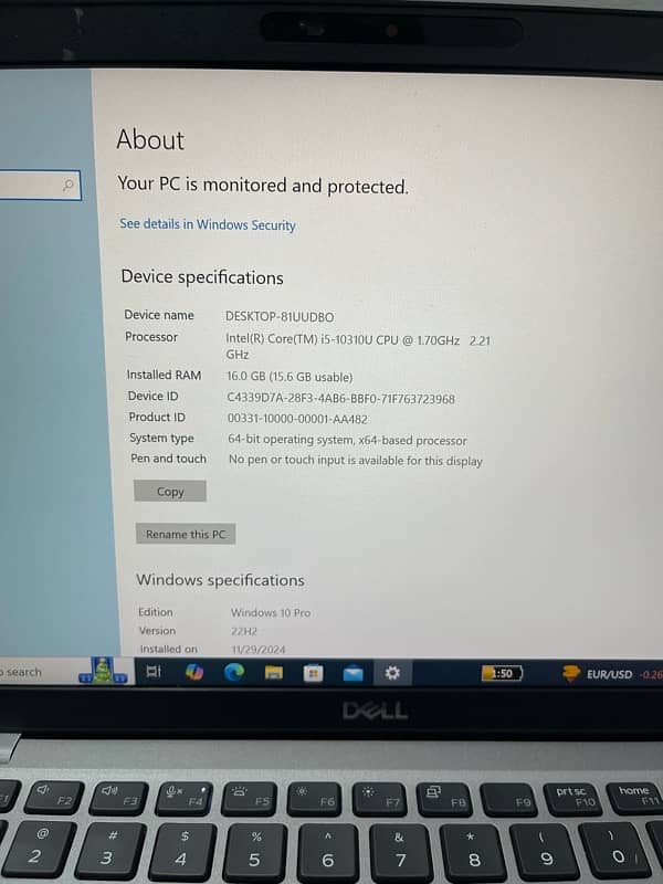 Dell 5410 core i5 10th Gen 16/256 7