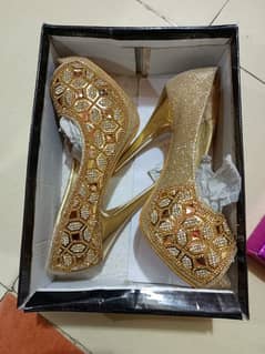 Golden Heels Shoes, Bride Shoes