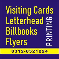 visiting cards/billbooks/flyers printing at your door step