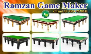 All Degine snooker table available