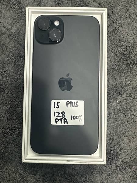 Apple iphone 15 plus 128gb Pta approved Black color Mobile 0