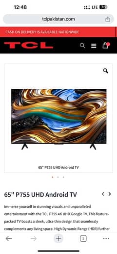 brand new tcl p755 65”