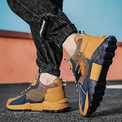 Men's Fashion Color Block Plush-Lined Warm Winter Sneakers