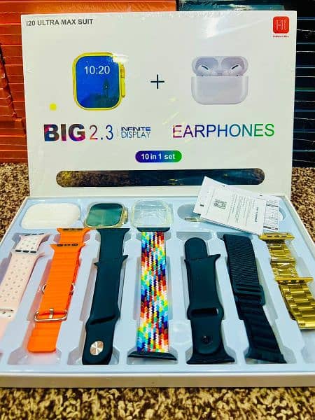 I20 ultra max suit smart watch set combination wrist earphone free 3