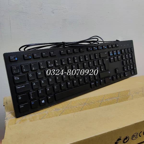 DELL KB216 USB Ultra Slim Wired Keyboard Black Latest Office Desktop 2 4