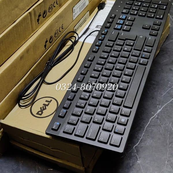 DELL KB216 USB Ultra Slim Wired Keyboard Black Latest Office Desktop 2 5