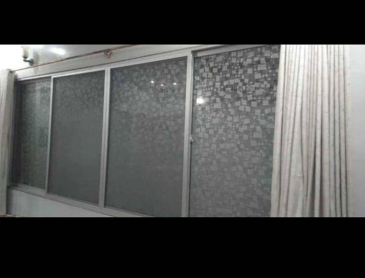 Almunium glass window partition glass doors work 6