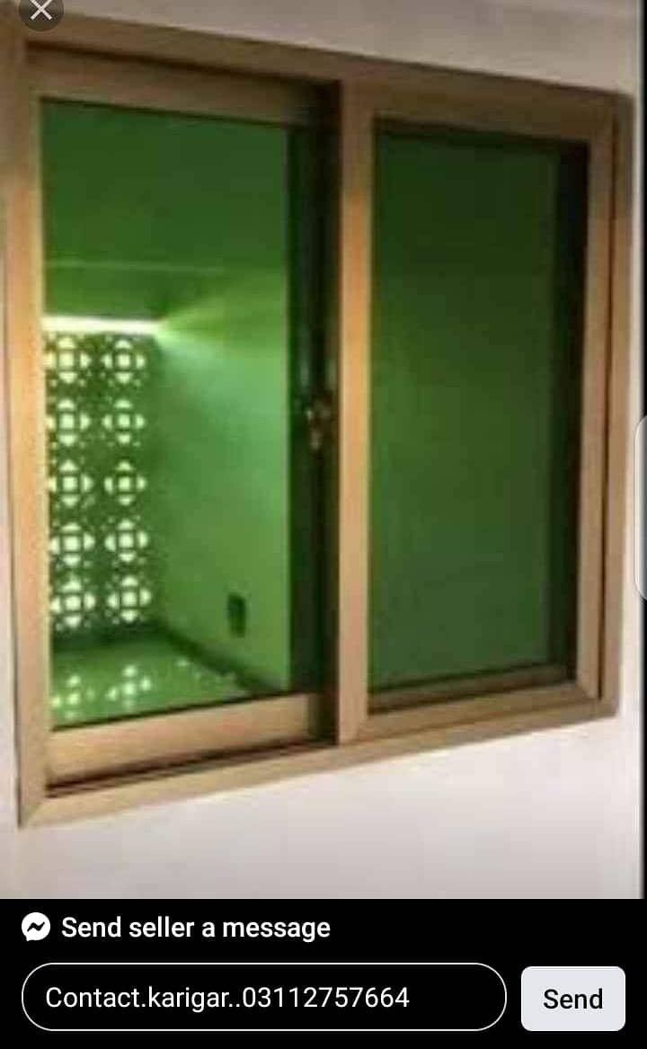 Almunium glass window partition glass doors work 9