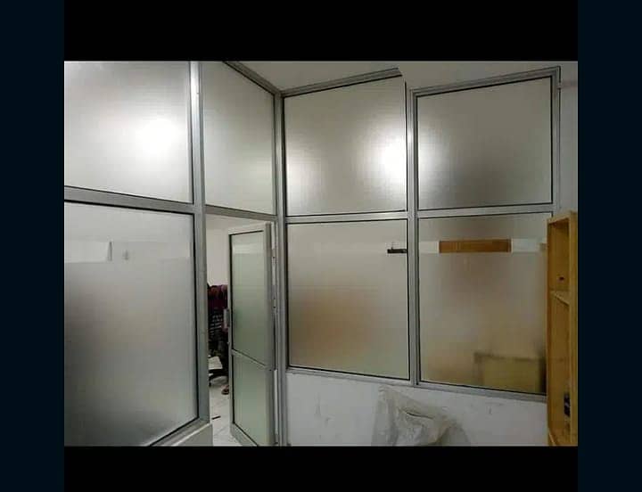 Almunium glass window partition glass doors work 15