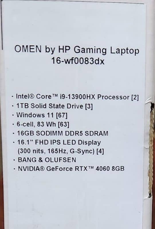 HP Omen Gaming Laptop  16-wf0083dx core i9 13 generation 5