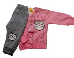 cute Cat Printed Baby Girl Trouser And Shirt