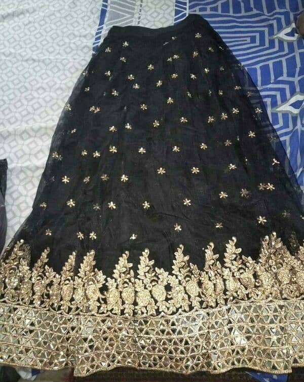 net mirror work lehnga 1