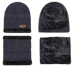 WOOL CAP WITH NECK WARMER