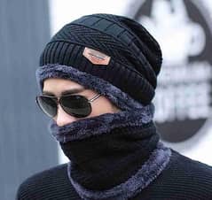 WOOL CAP WITH NECK WARMER