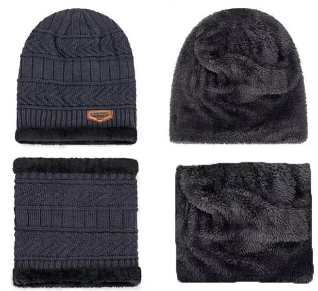 WOOL CAP WITH NECK WARMER 2