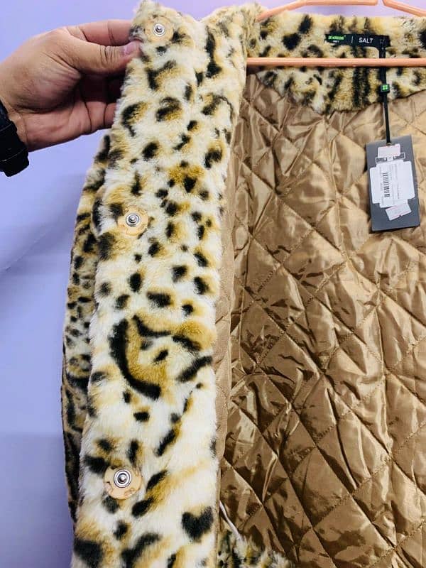 Stylish Faux Fur Leopard Print Jacket *Negotiable* Medium Size 6