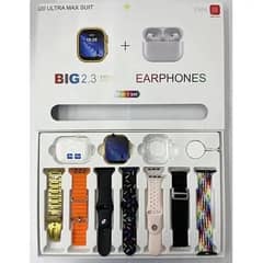 i20 Ultra Smart Watch - max suit 7 in 1 set with earbuds Charging