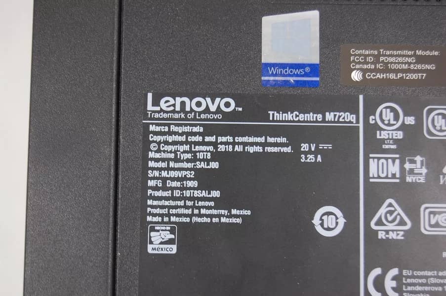 Lenovo ThinkCentre M720q Mini PC Core i3 8TH GEN 8GB DDR4 128GB NVME 6