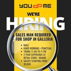 Sales Man Required for Retail Store