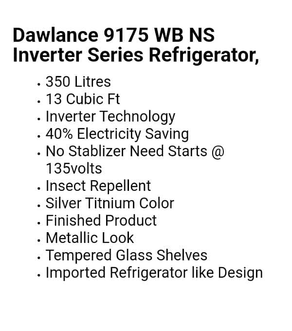 Dawlance inverter technology fridge 8